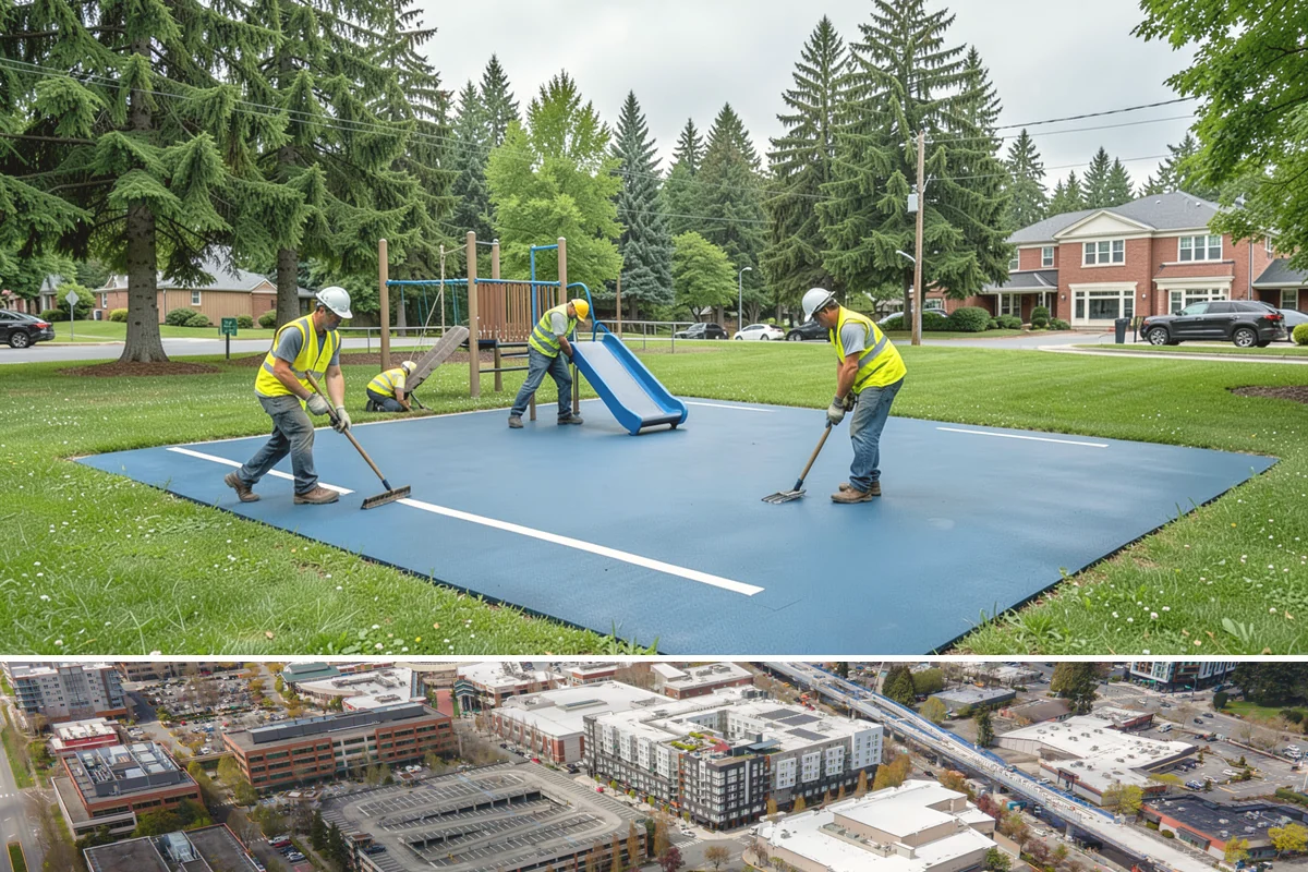 Municipal Mulch Installation in Redmond, King County, WA - Late spring application maximizes moisture retention through summer, while fall mulching insulates roots ahead of winter.