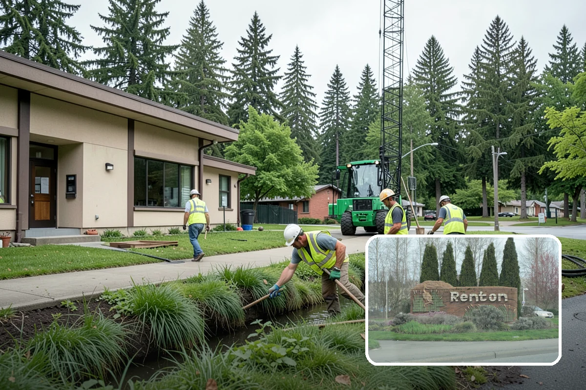 Municipal Mulch Installation in Renton, King County, WA - Proper depth conserves soil moisture and suppresses weeds