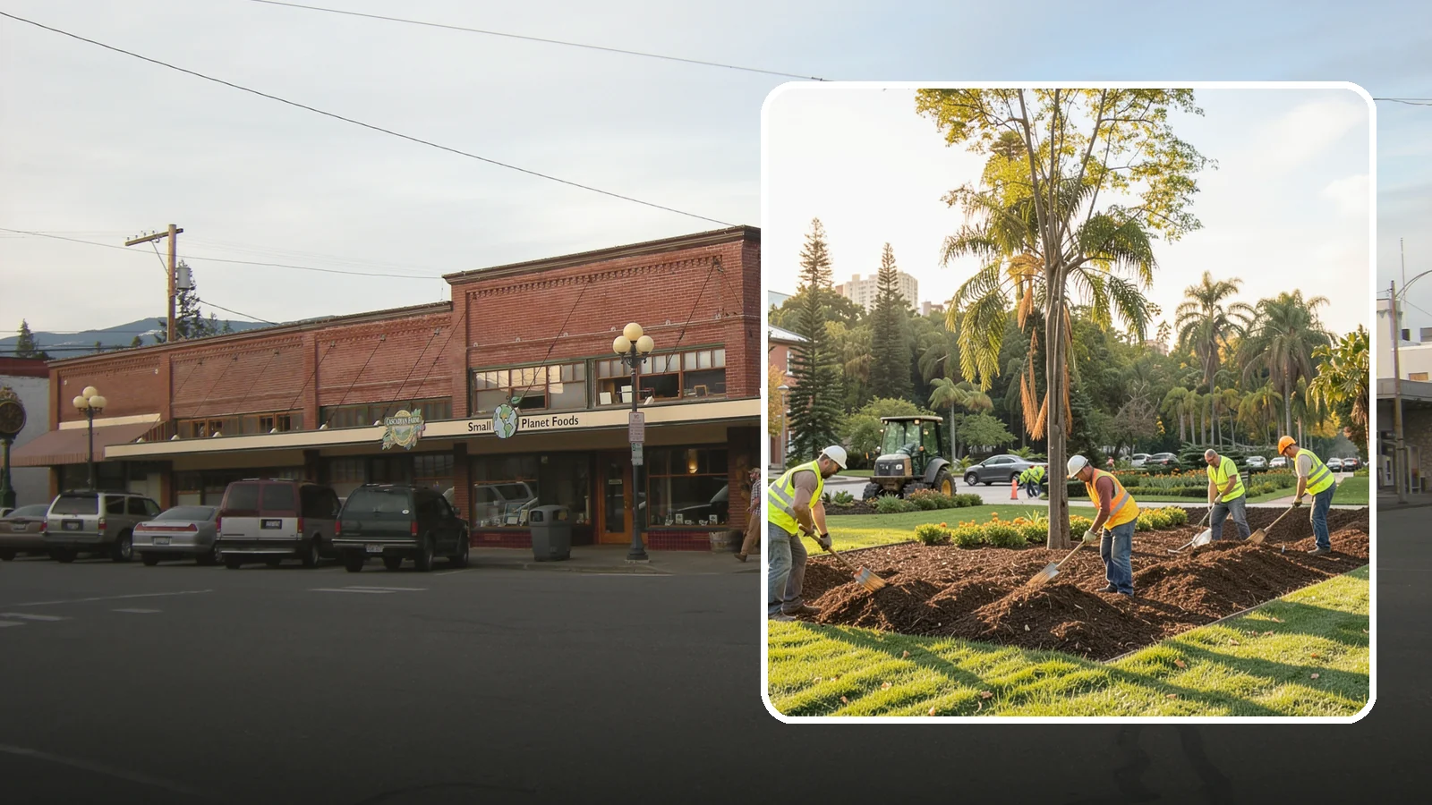 Municipal Mulch Installation in Sedro-Woolley, Skagit County, WA - We install organic mulch in public tree rings, beds, and natural areas to conserve moisture and build soil for Western Washington...
