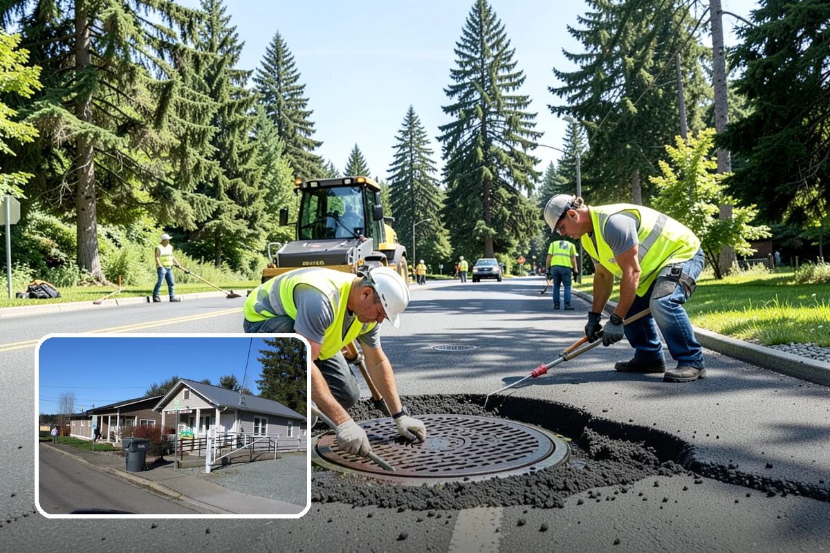 Municipal Mulch Installation in South Prairie, Pierce County, WA - Proper depth conserves soil moisture and suppresses weeds