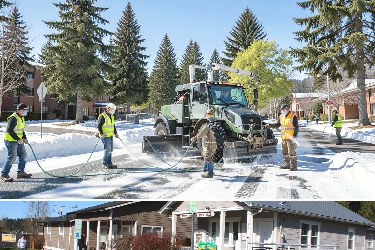 Municipal Mulch Installation in South Prairie, Pierce County, WA - Late spring application maximizes moisture retention through summer, while fall mulching insulates roots ahead of winter.