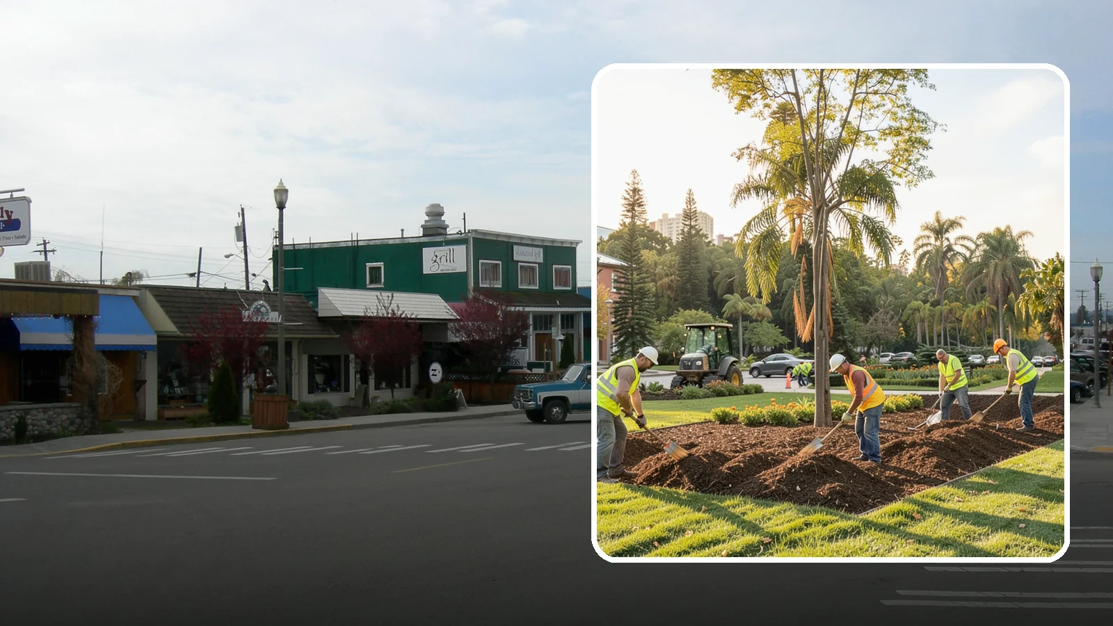 Municipal Mulch Installation in Stanwood, Snohomish County, WA - We install organic mulch in public tree rings, beds, and natural areas to conserve moisture and build soil for Western Washington...