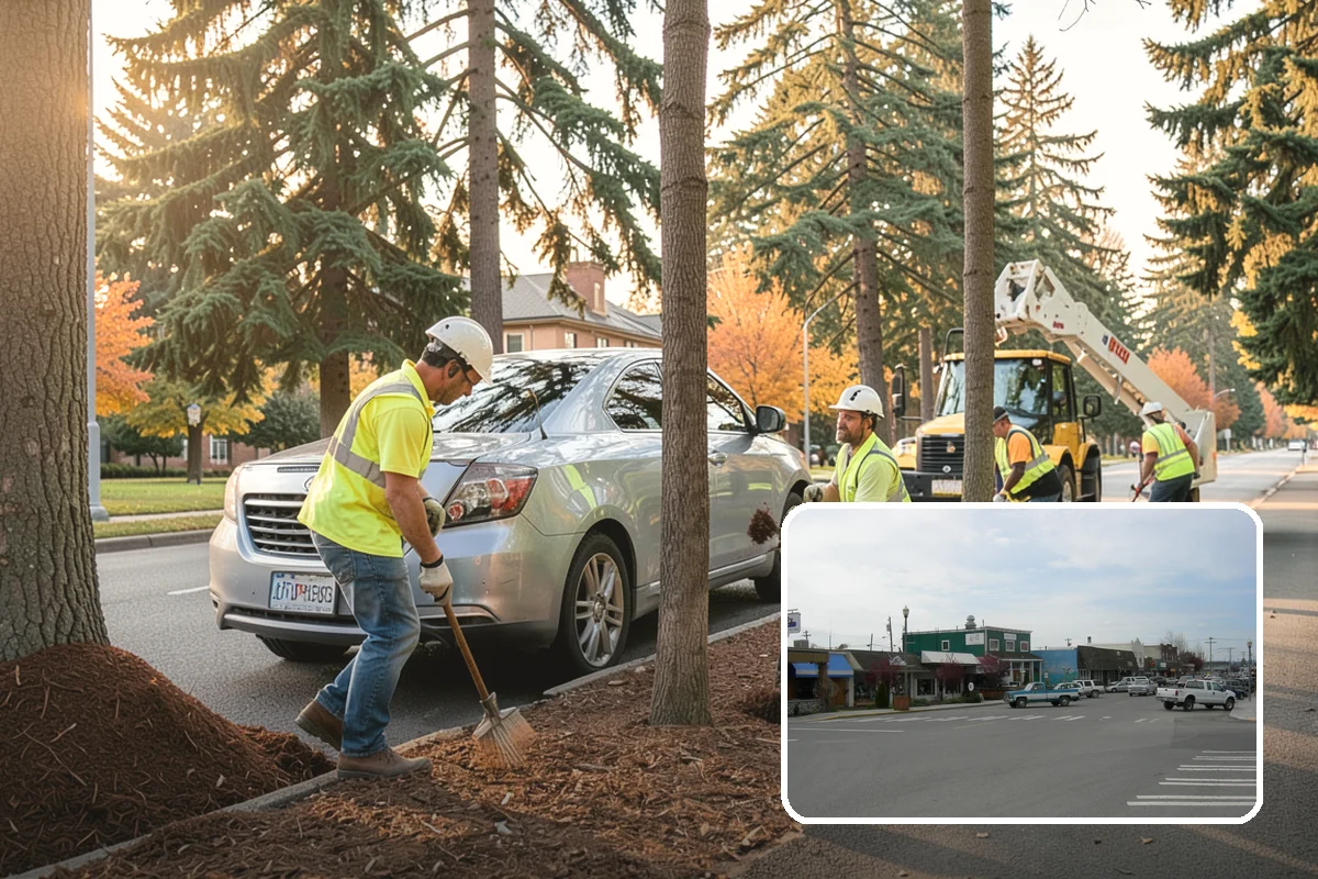 Municipal Mulch Installation in Stanwood, Snohomish County, WA - Proper depth conserves soil moisture and suppresses weeds