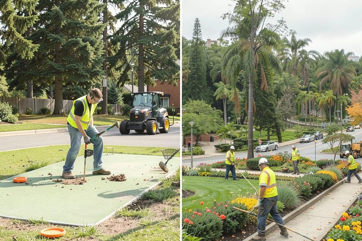 Municipal Mulch Installation in Tukwila, King County, WA - We calculate coverage and confirm mulch type and depth by area