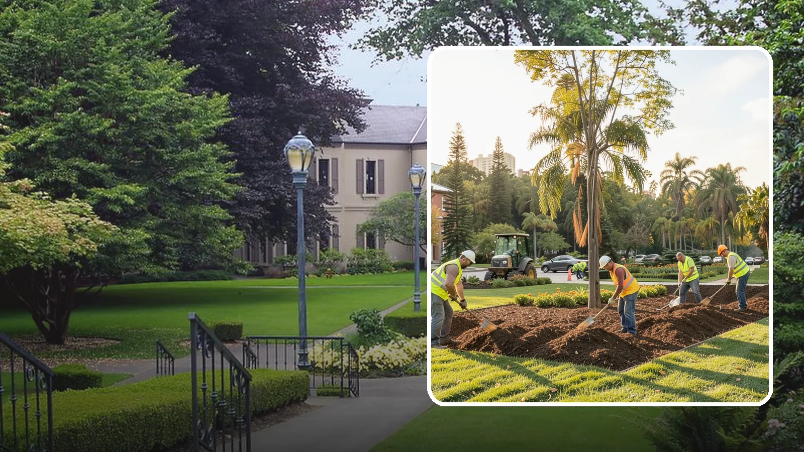 Municipal Mulch Installation in Woodinville, King County, WA - We install organic mulch in public tree rings, beds, and natural areas to conserve moisture and build soil for Western Washington...
