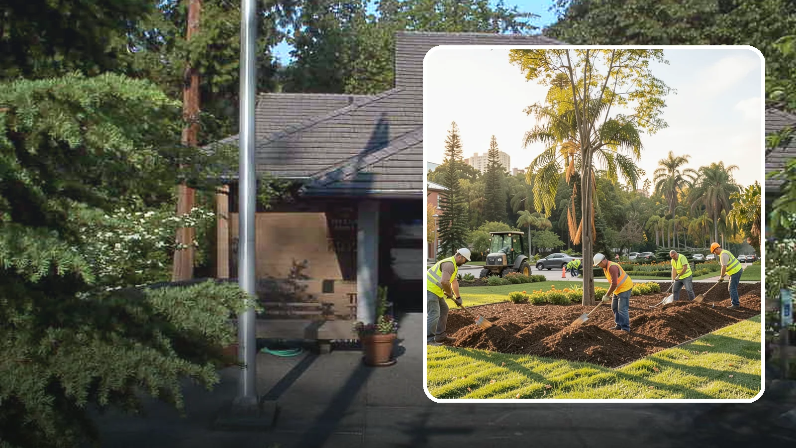 Municipal Mulch Installation in Yarrow Point, King County, WA - We install organic mulch in public tree rings, beds, and natural areas to conserve moisture and build soil for Western Washington...