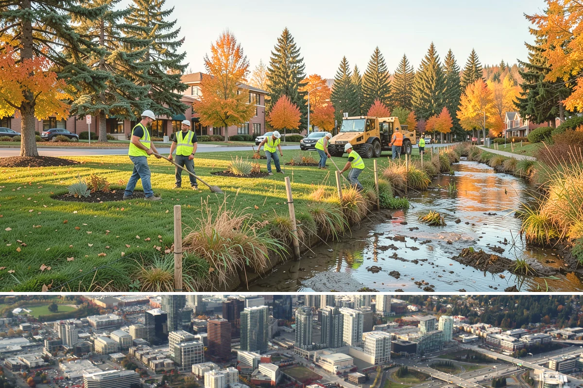 Municipal Pathway Construction in Bellevue, King County, WA - Summer dry spells are essential for sub-grade compaction and surfacing that wet-weather trail work cannot achieve.