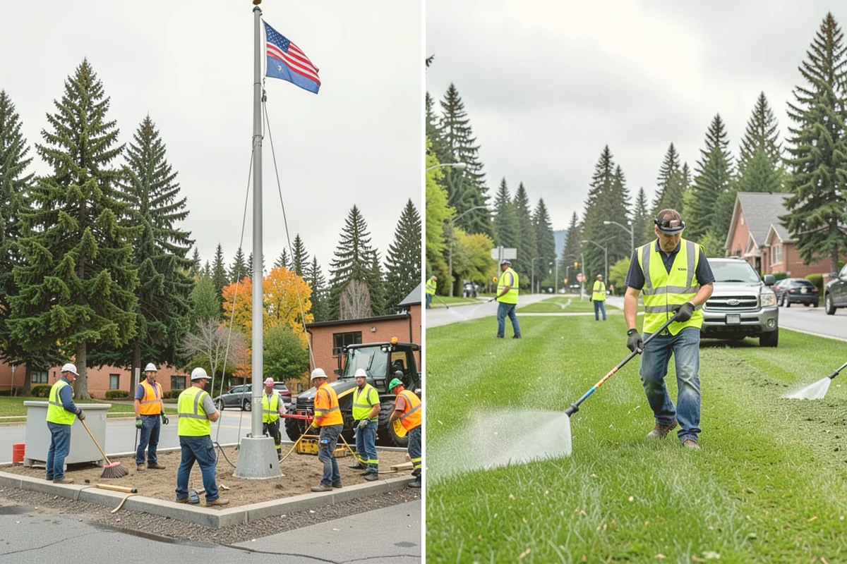 Municipal Plaza Cleaning in Algona, King County, WA - We assess plaza surfaces and staining and confirm a plan