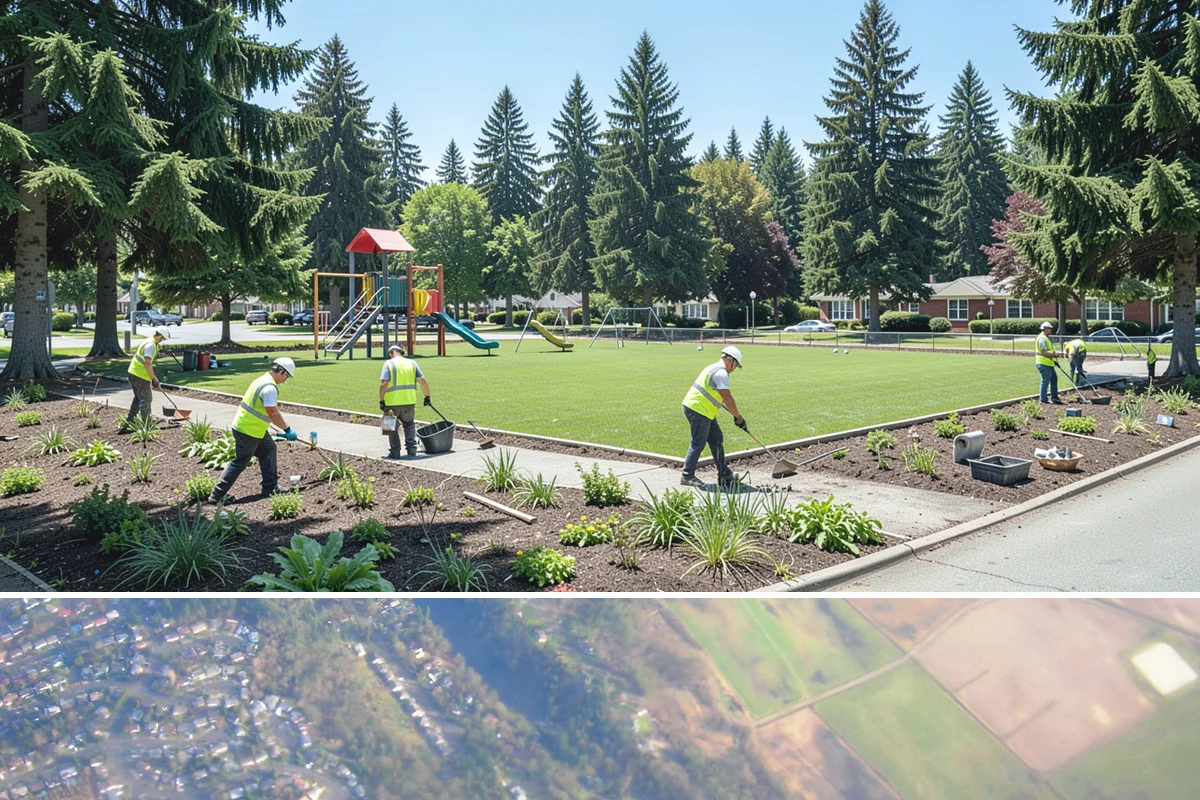 Municipal Plaza Cleaning in Algona, King County, WA - Plaza cleaning is scheduled in the dry season and timed ahead of major public events to present spaces at their best.