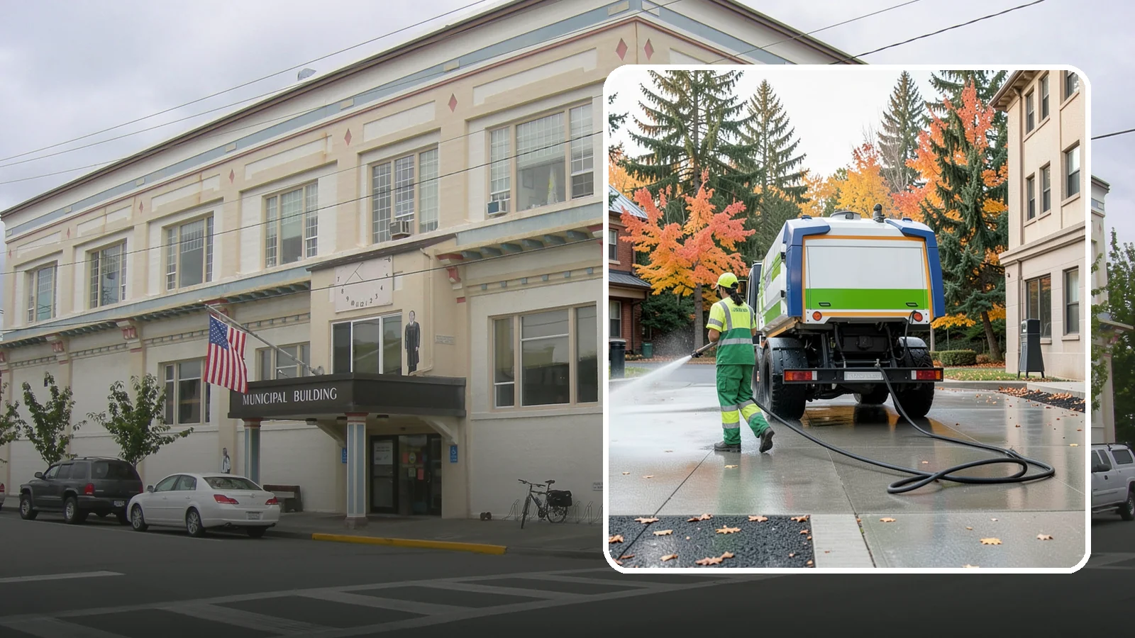 Municipal Plaza Cleaning in Anacortes, Skagit County, WA - We deep clean public plazas, courtyards, and gathering spaces to restore hardscape appearance for Western Washington civic...