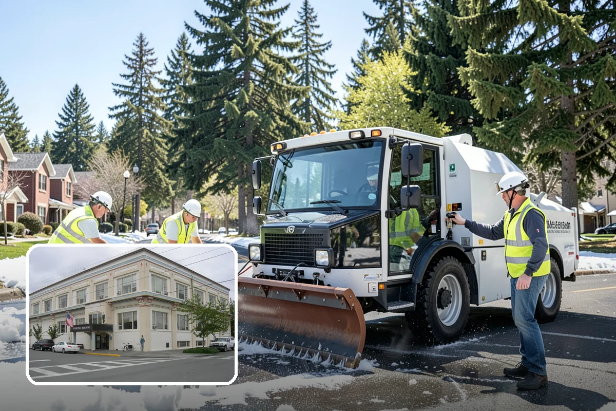 Municipal Plaza Cleaning in Anacortes, Skagit County, WA - Deep cleaning restores heavily trafficked plaza hardscapes