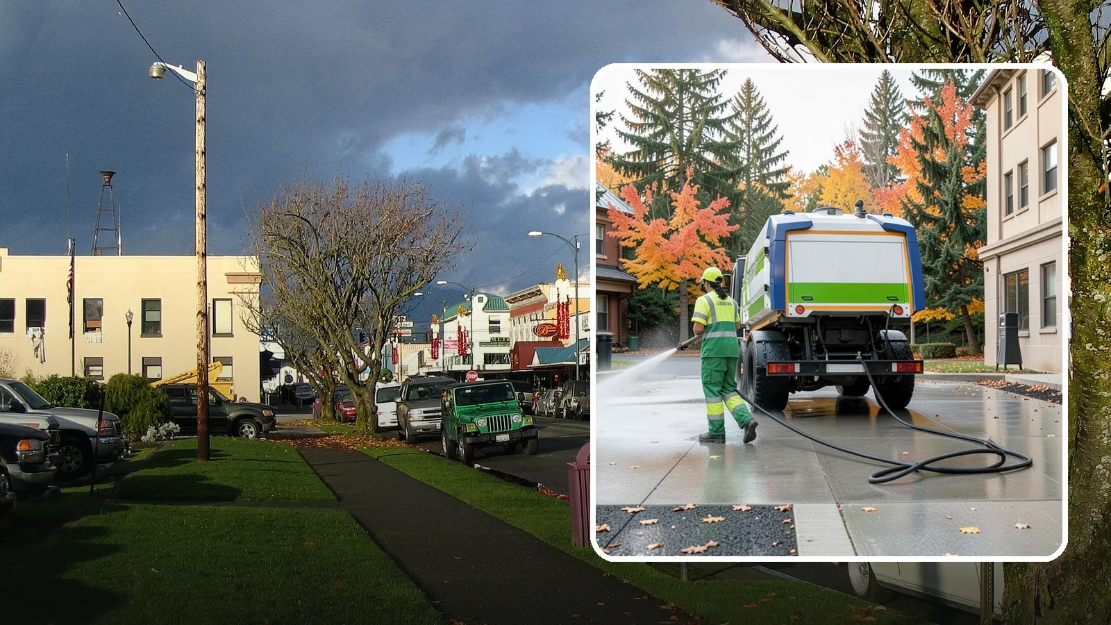Municipal Plaza Cleaning in Arlington, Snohomish County, WA - We deep clean public plazas, courtyards, and gathering spaces to restore hardscape appearance for Western Washington civic...
