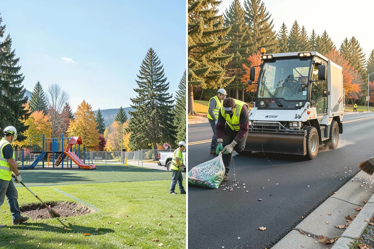 Municipal Plaza Cleaning in Burien, King County, WA - We assess plaza surfaces and staining and confirm a plan