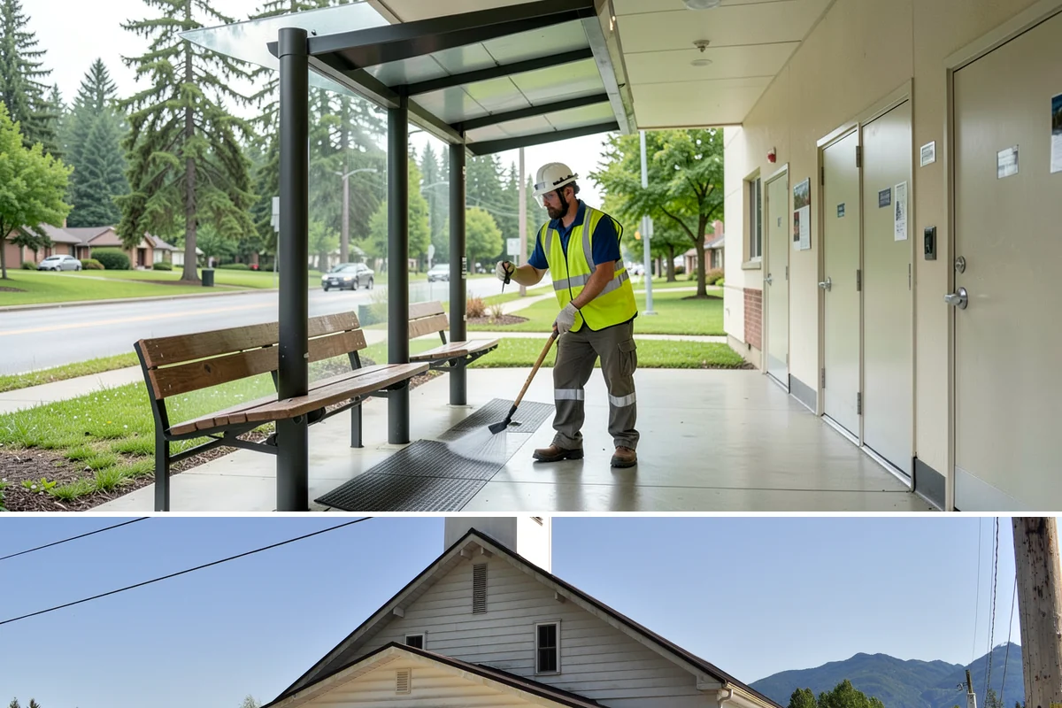 Municipal Plaza Cleaning in Concrete, Skagit County, WA - Plaza cleaning is scheduled in the dry season and timed ahead of major public events to present spaces at their best.