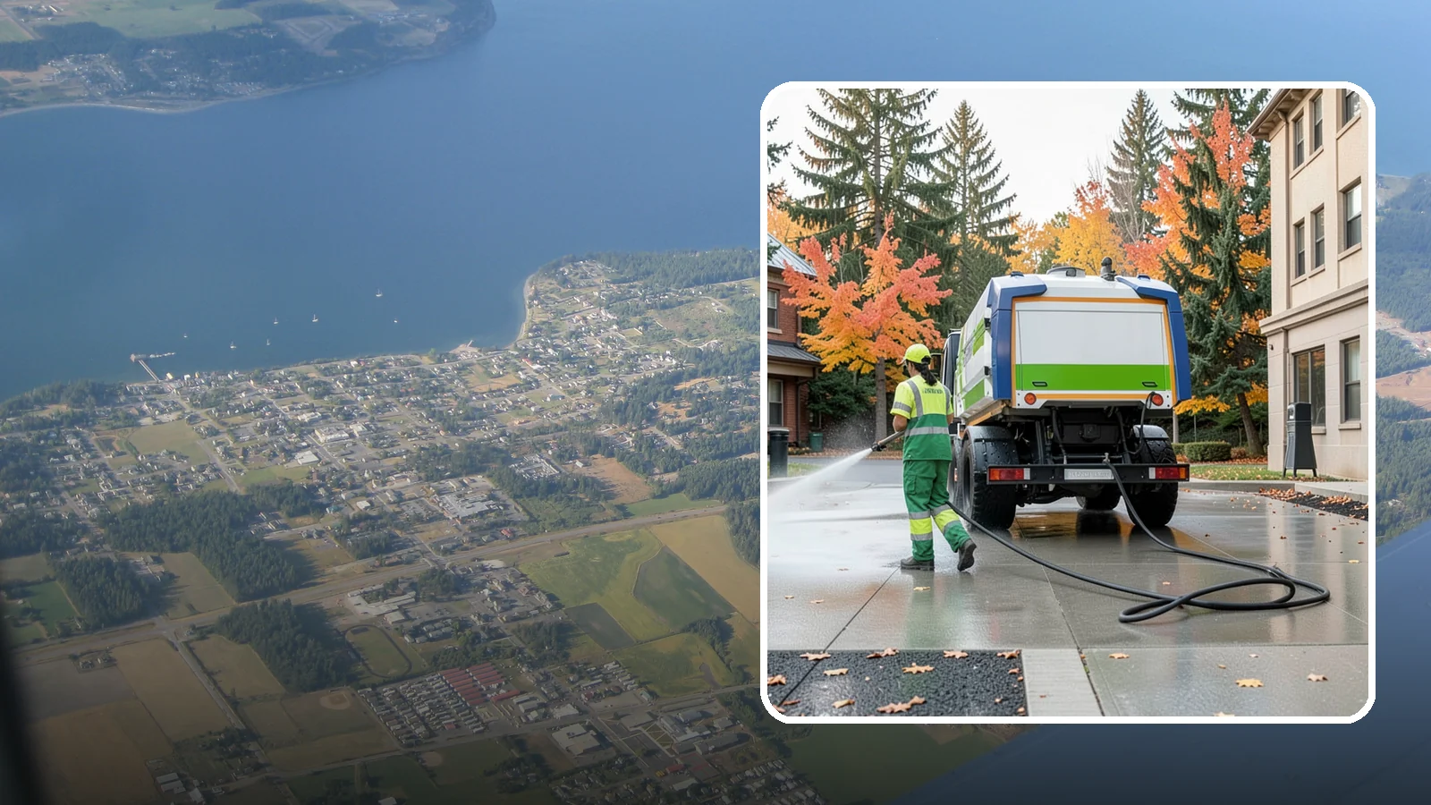 Municipal Plaza Cleaning in Coupeville, Island County, WA - We deep clean public plazas, courtyards, and gathering spaces to restore hardscape appearance for Western Washington civic...