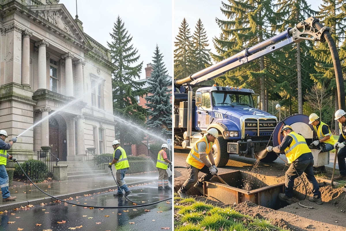 Municipal Plaza Cleaning in Coupeville, Island County, WA - We assess plaza surfaces and staining and confirm a plan