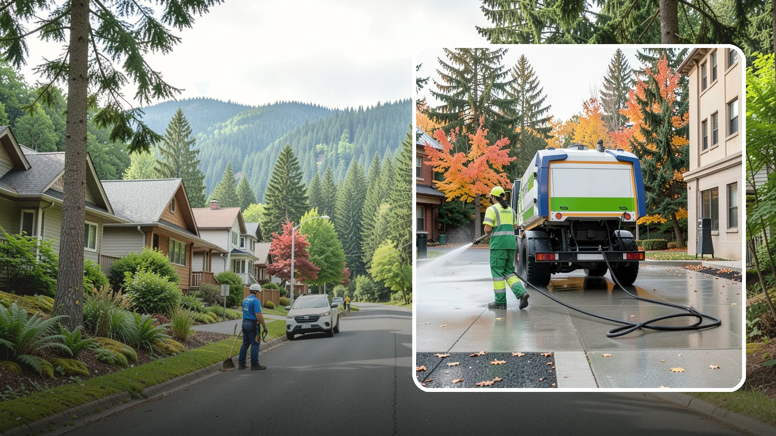 Municipal Plaza Cleaning in Darrington, Snohomish County, WA - We deep clean public plazas, courtyards, and gathering spaces to restore hardscape appearance for Western Washington civic...