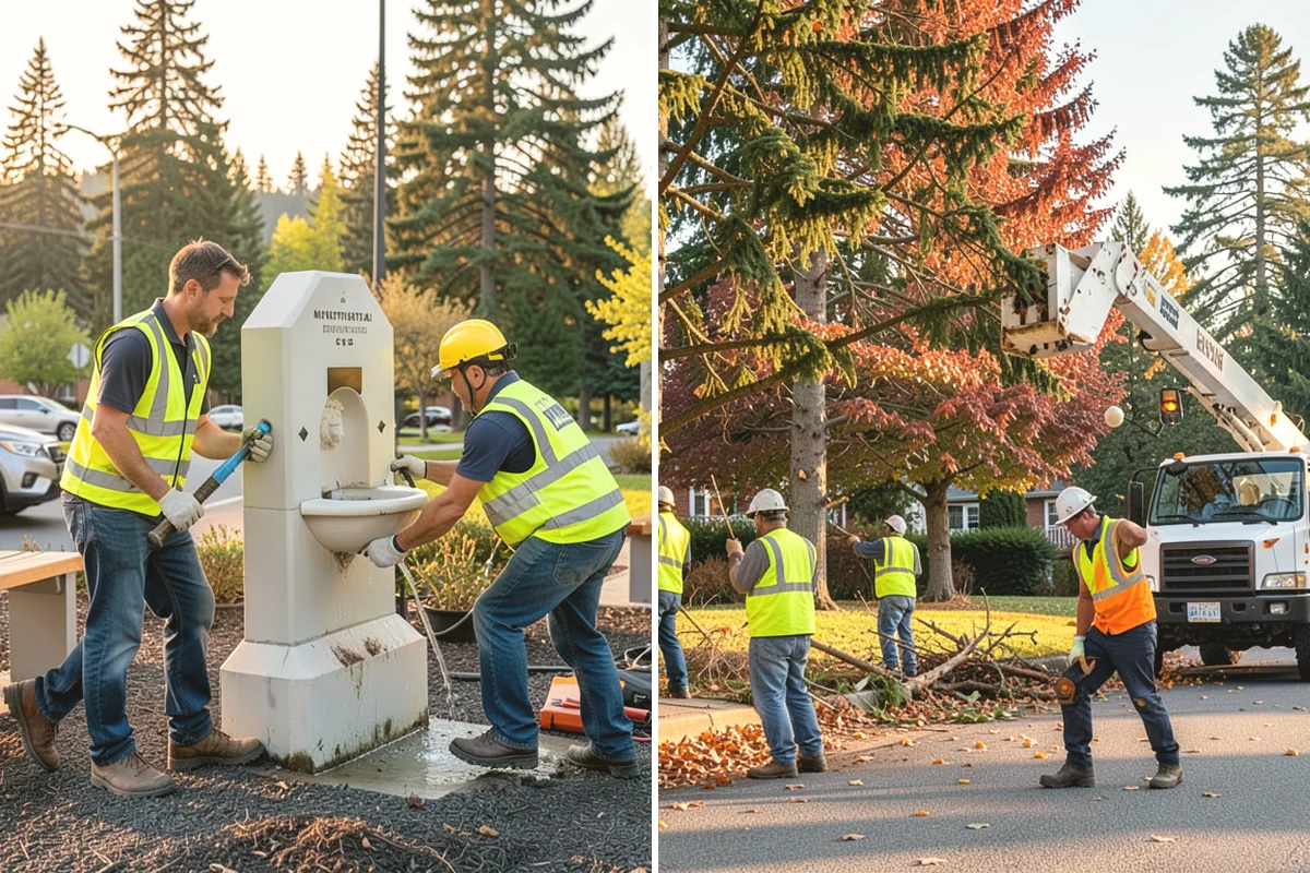 Municipal Plaza Cleaning in Duvall, King County, WA - We assess plaza surfaces and staining and confirm a plan