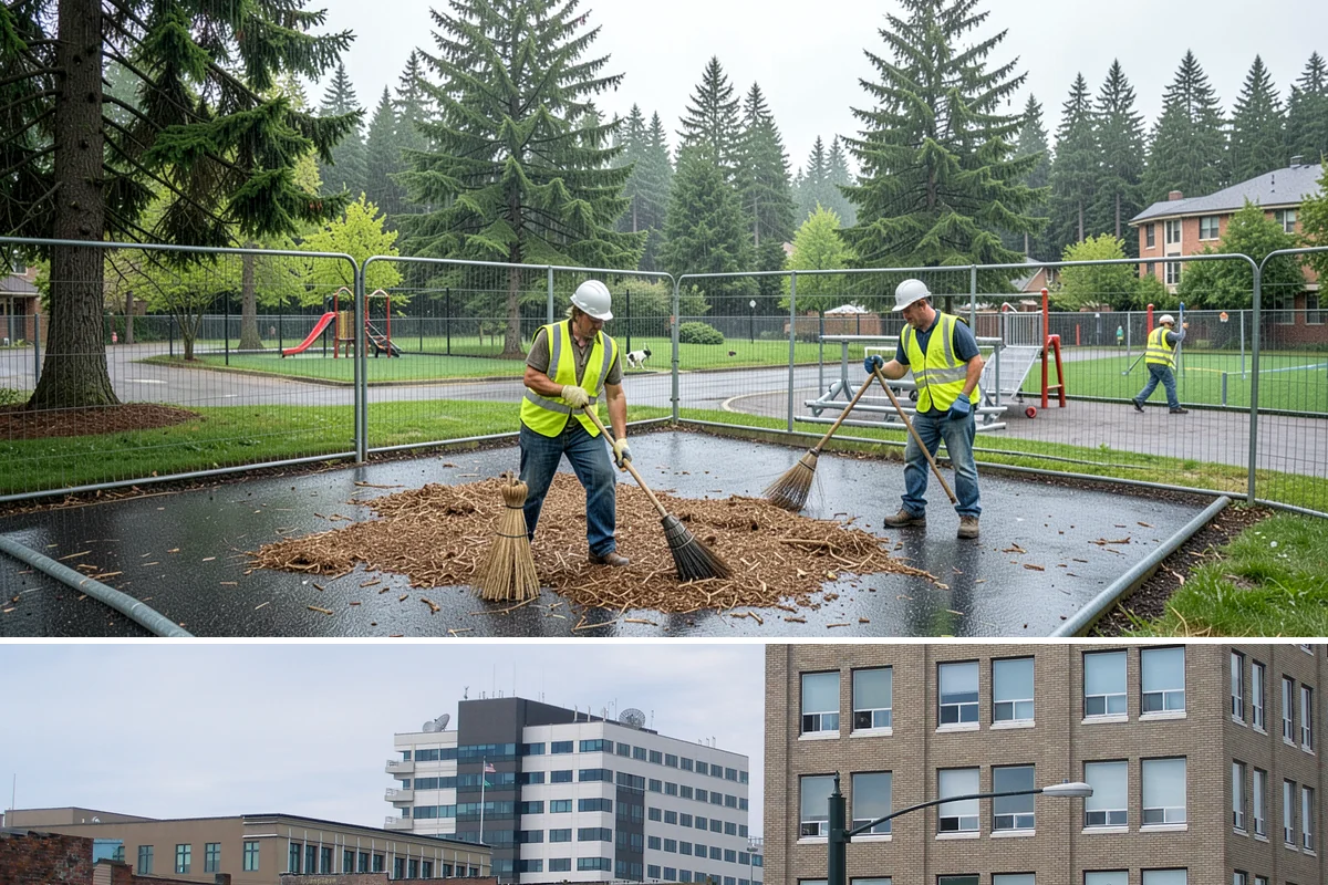 Municipal Plaza Cleaning in Everett, Snohomish County, WA - Plaza cleaning is scheduled in the dry season and timed ahead of major public events to present spaces at their best.
