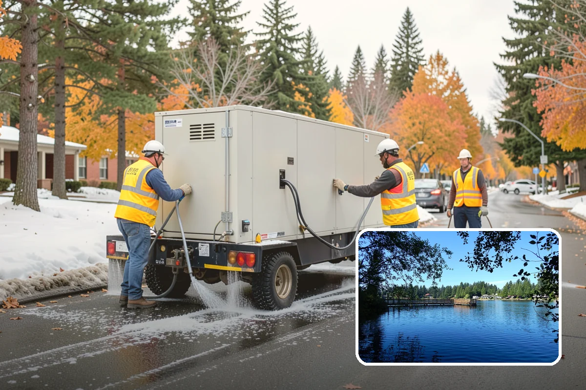 Municipal Plaza Cleaning in Federal Way, King County, WA - Deep cleaning restores heavily trafficked plaza hardscapes