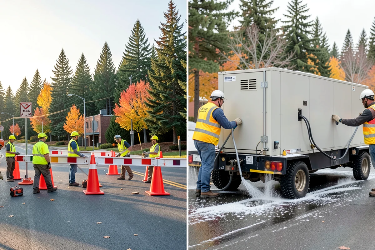 Municipal Plaza Cleaning in Fircrest, Pierce County, WA - We assess plaza surfaces and staining and confirm a plan