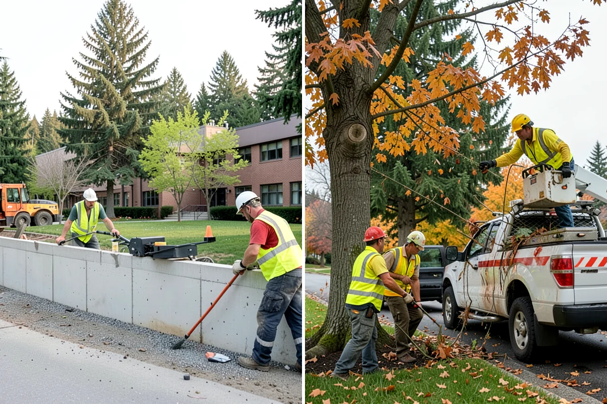 Municipal Plaza Cleaning in Gig Harbor, Pierce County, WA - We assess plaza surfaces and staining and confirm a plan