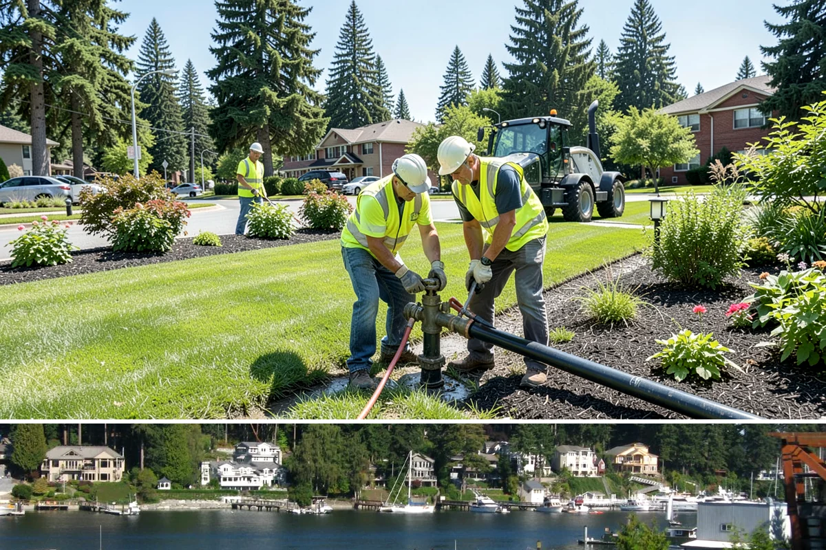 Municipal Plaza Cleaning in Gig Harbor, Pierce County, WA - Plaza cleaning is scheduled in the dry season and timed ahead of major public events to present spaces at their best.