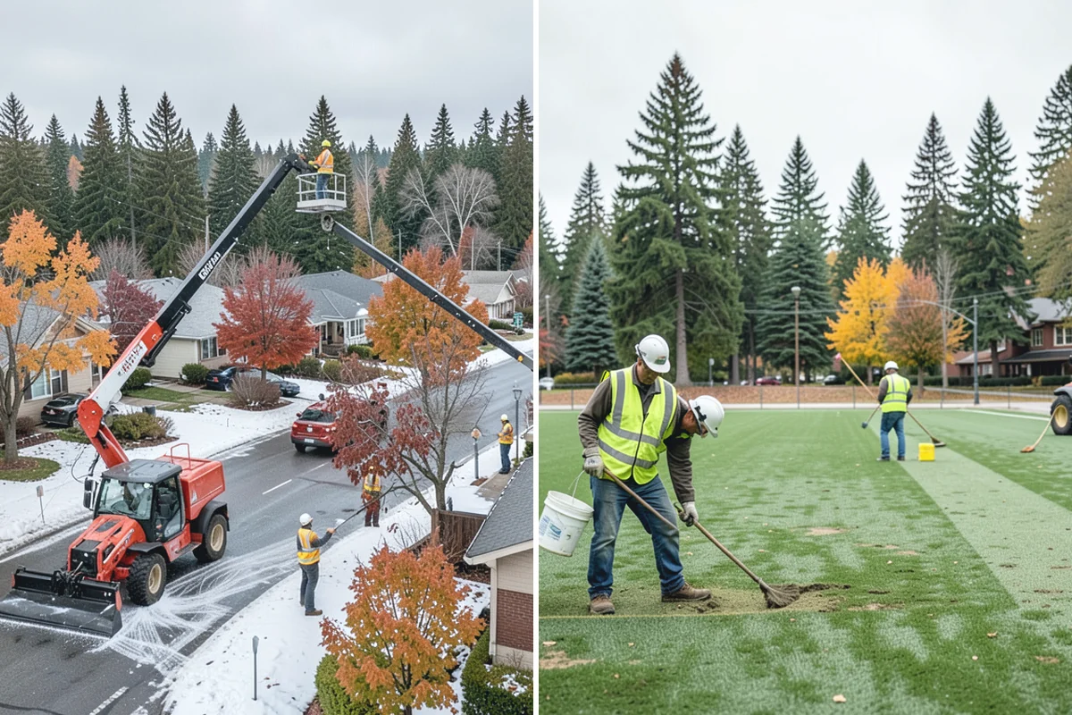 Municipal Plaza Cleaning in Granite Falls, Snohomish County, WA - We assess plaza surfaces and staining and confirm a plan