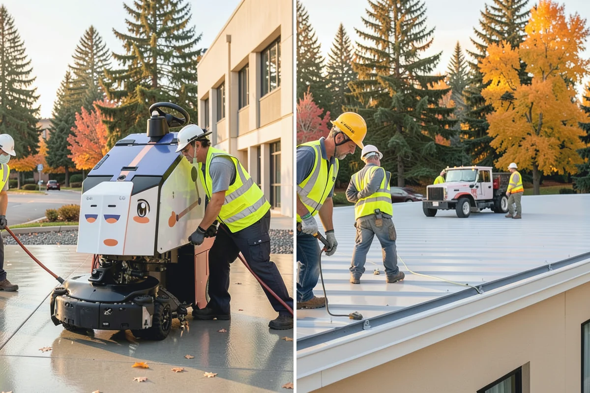 Municipal Plaza Cleaning in Hamilton, Skagit County, WA - We assess plaza surfaces and staining and confirm a plan