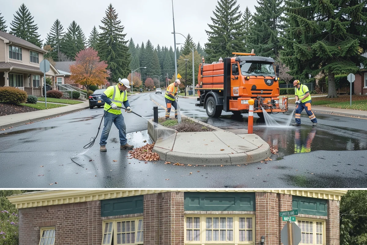 Municipal Plaza Cleaning in Hamilton, Skagit County, WA - Plaza cleaning is scheduled in the dry season and timed ahead of major public events to present spaces at their best.