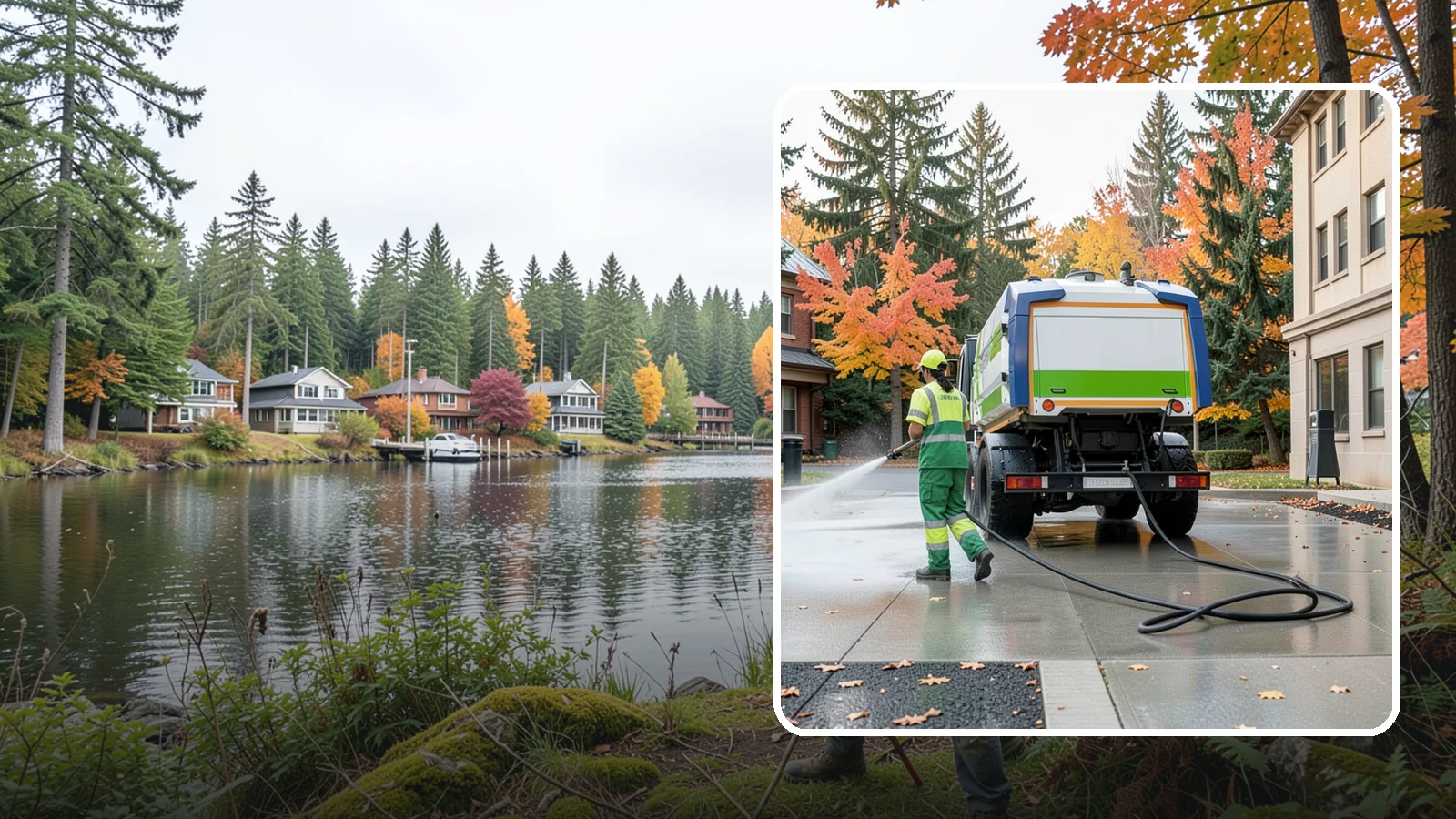 Municipal Plaza Cleaning in La Conner, Skagit County, WA - We deep clean public plazas, courtyards, and gathering spaces to restore hardscape appearance for Western Washington civic...