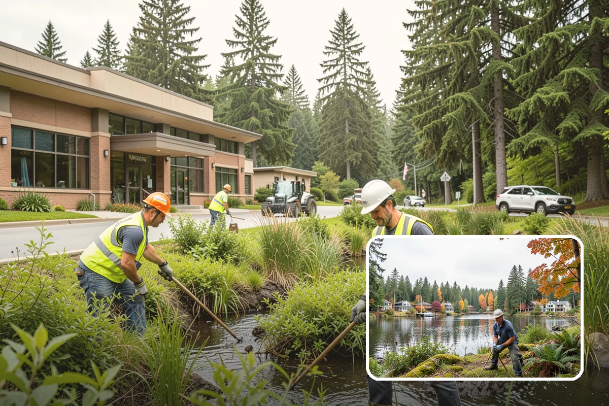 Municipal Plaza Cleaning in La Conner, Skagit County, WA - Deep cleaning restores heavily trafficked plaza hardscapes