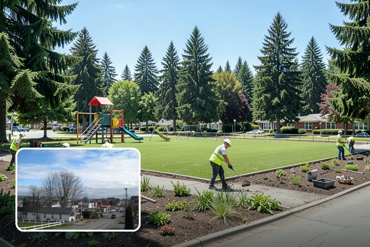 Municipal Plaza Cleaning in Langley, Island County, WA - Deep cleaning restores heavily trafficked plaza hardscapes