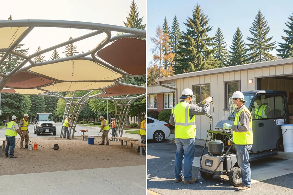 Municipal Plaza Cleaning in Langley, Island County, WA - We assess plaza surfaces and staining and confirm a plan
