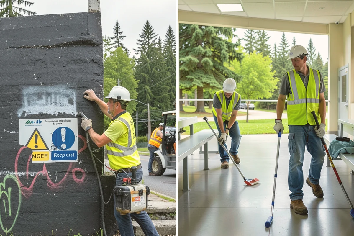 Municipal Plaza Cleaning in Lynnwood, Snohomish County, WA - We assess plaza surfaces and staining and confirm a plan