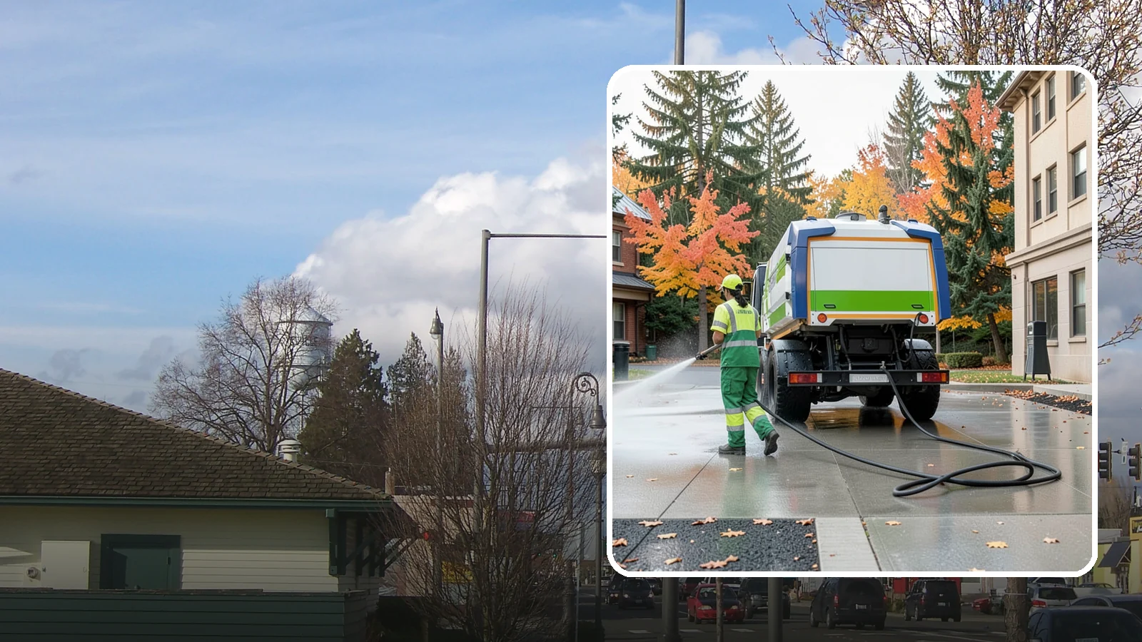 Municipal Plaza Cleaning in Marysville, Snohomish County, WA - We deep clean public plazas, courtyards, and gathering spaces to restore hardscape appearance for Western Washington civic...