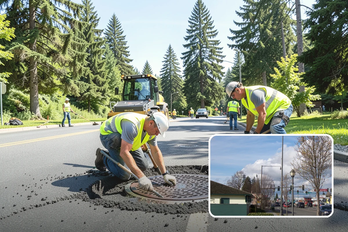 Municipal Plaza Cleaning in Marysville, Snohomish County, WA - Deep cleaning restores heavily trafficked plaza hardscapes