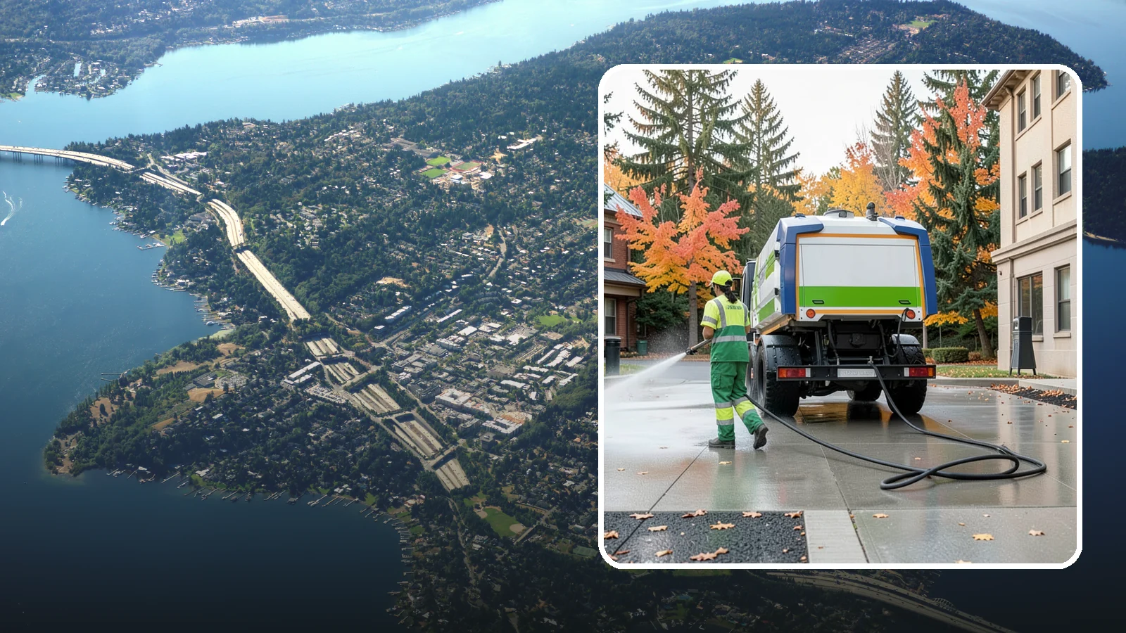 Municipal Plaza Cleaning in Mercer Island, King County, WA - We deep clean public plazas, courtyards, and gathering spaces to restore hardscape appearance for Western Washington civic...