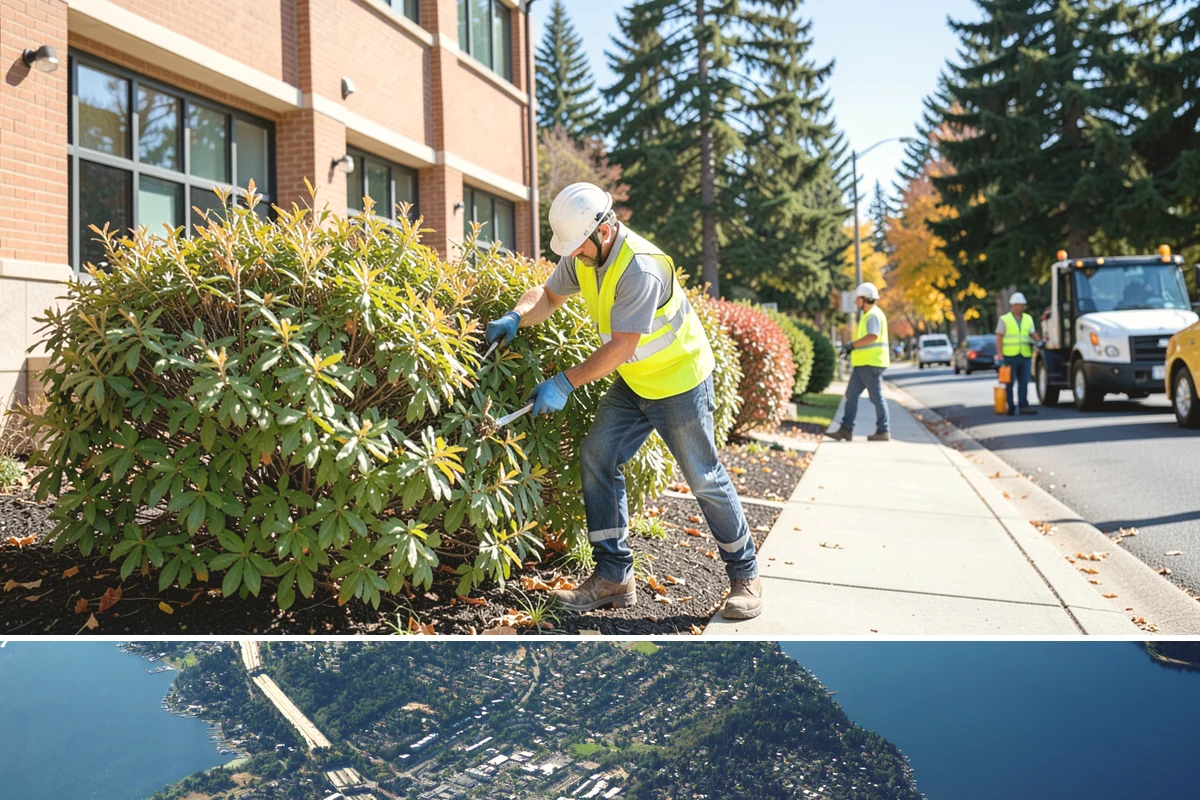 Municipal Plaza Cleaning in Mercer Island, King County, WA - Plaza cleaning is scheduled in the dry season and timed ahead of major public events to present spaces at their best.