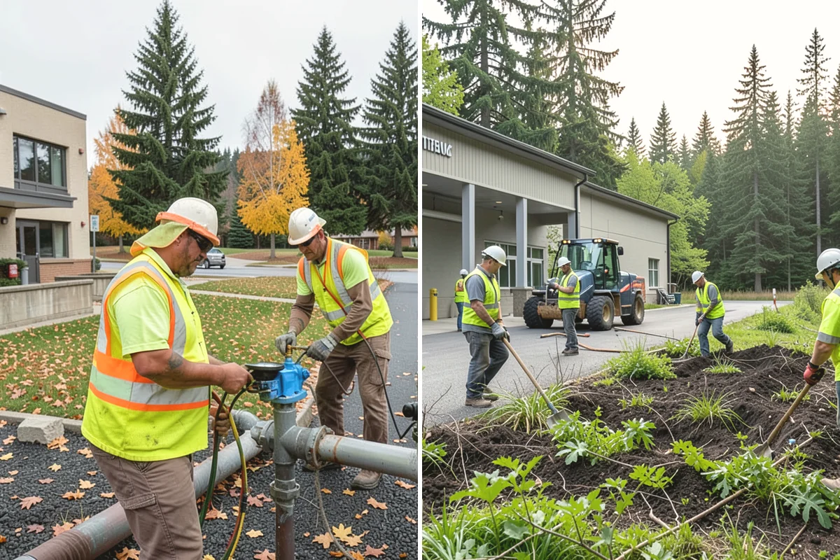 Municipal Plaza Cleaning in Mill Creek, Snohomish County, WA - We assess plaza surfaces and staining and confirm a plan