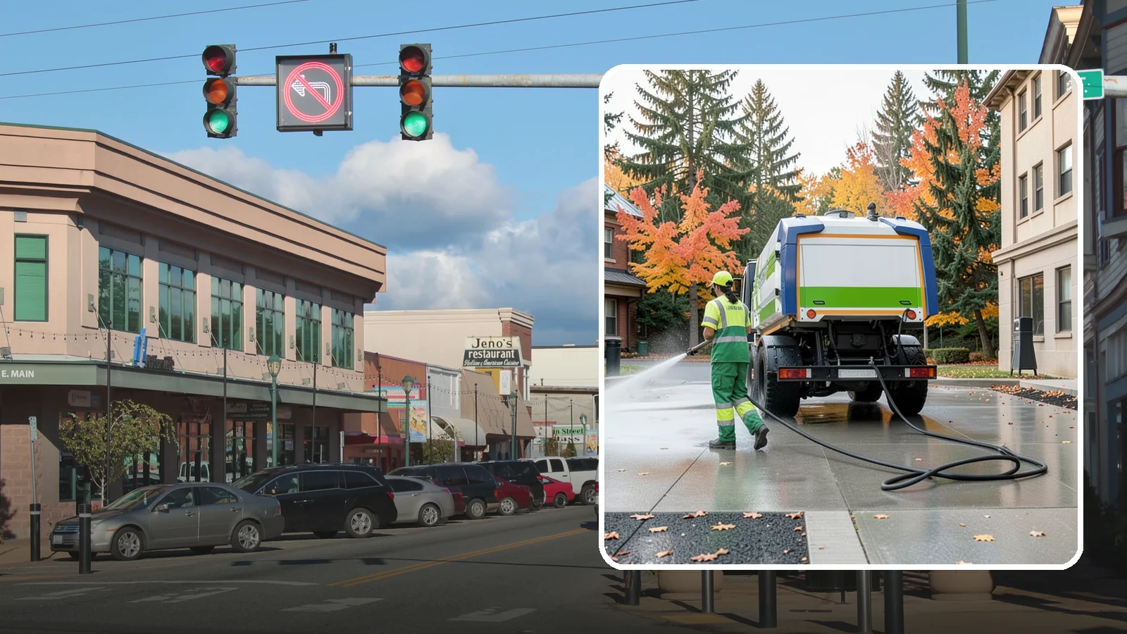 Municipal Plaza Cleaning in Monroe, Snohomish County, WA - We deep clean public plazas, courtyards, and gathering spaces to restore hardscape appearance for Western Washington civic...