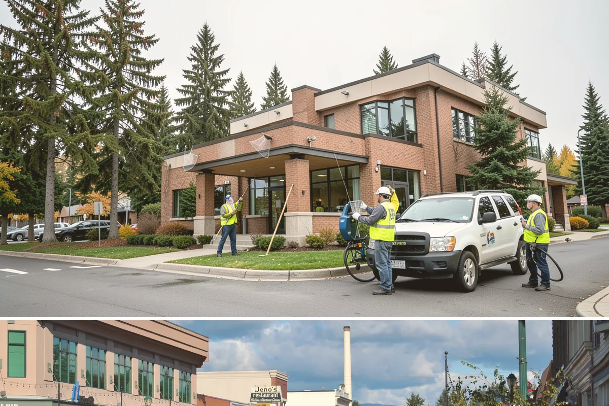 Municipal Plaza Cleaning in Monroe, Snohomish County, WA - Plaza cleaning is scheduled in the dry season and timed ahead of major public events to present spaces at their best.