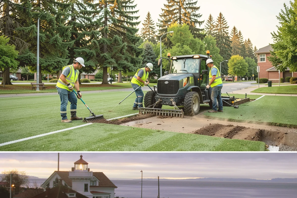 Municipal Plaza Cleaning in Mukilteo, Snohomish County, WA - Plaza cleaning is scheduled in the dry season and timed ahead of major public events to present spaces at their best.