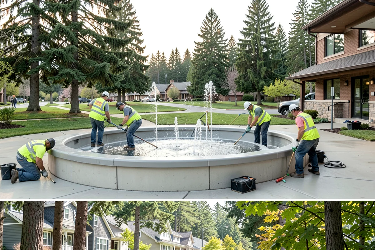 Municipal Plaza Cleaning in Normandy Park, King County, WA - Plaza cleaning is scheduled in the dry season and timed ahead of major public events to present spaces at their best.