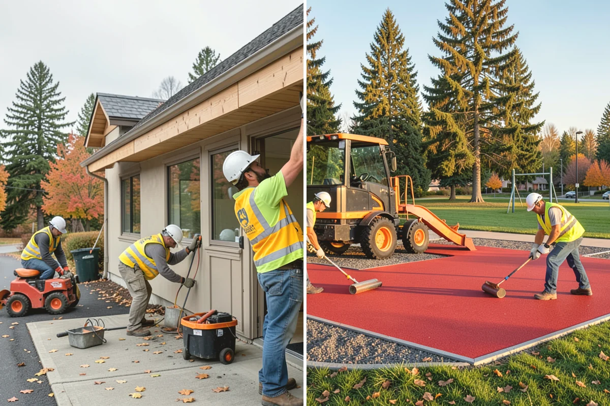 Municipal Plaza Cleaning in North Bend, King County, WA - We assess plaza surfaces and staining and confirm a plan