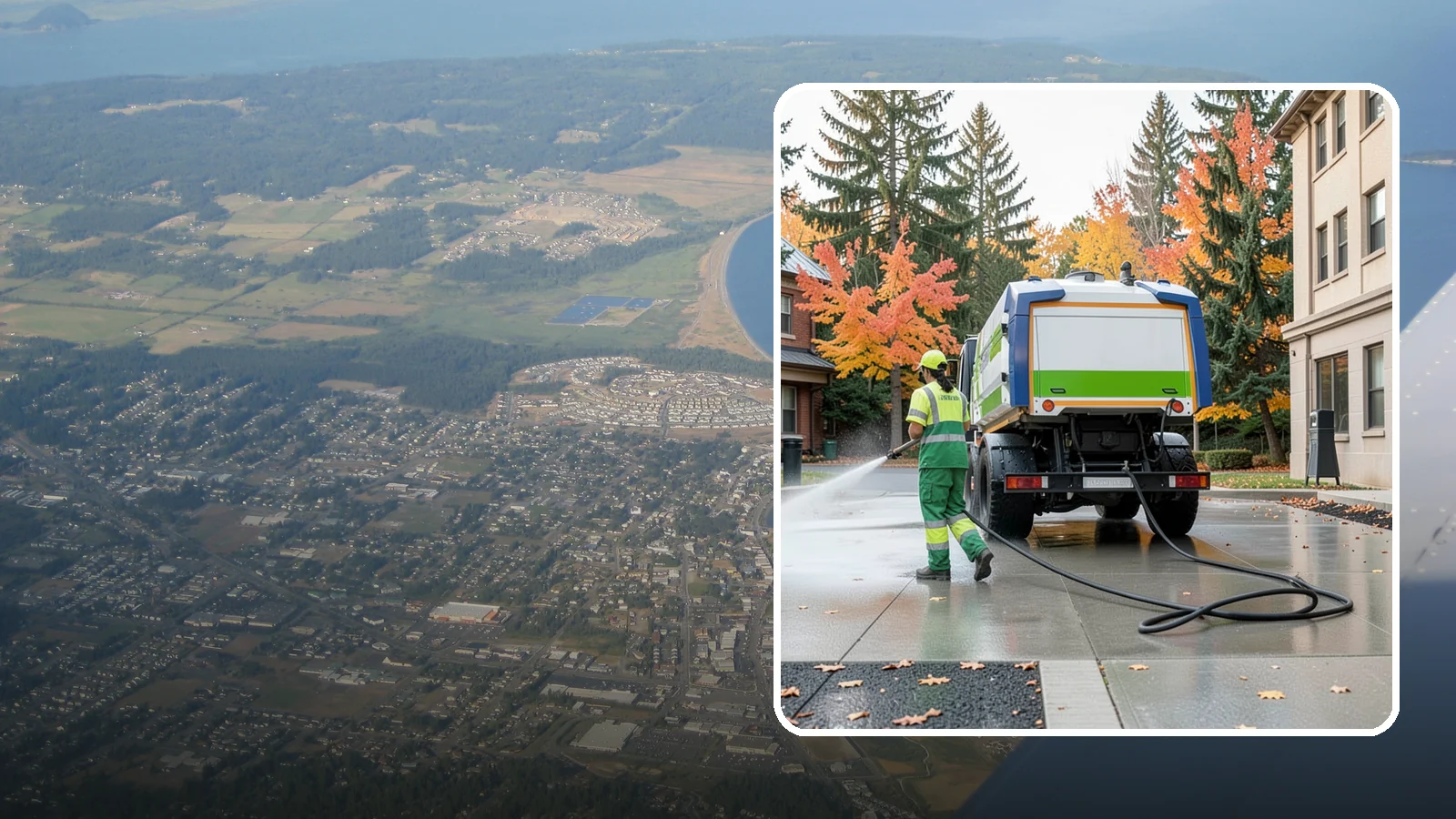 Municipal Plaza Cleaning in Oak Harbor, Island County, WA - We deep clean public plazas, courtyards, and gathering spaces to restore hardscape appearance for Western Washington civic...