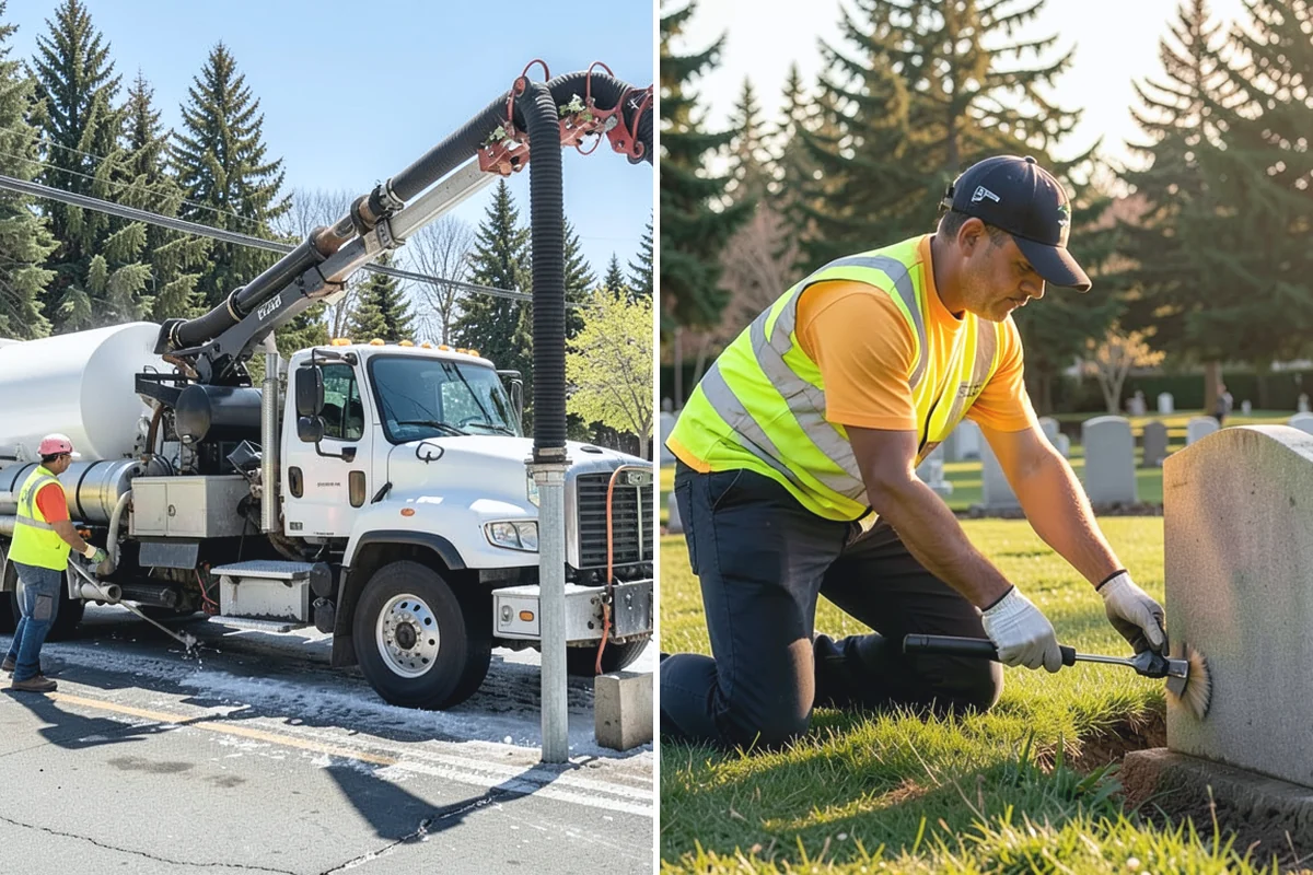 Municipal Plaza Cleaning in Renton, King County, WA - We assess plaza surfaces and staining and confirm a plan