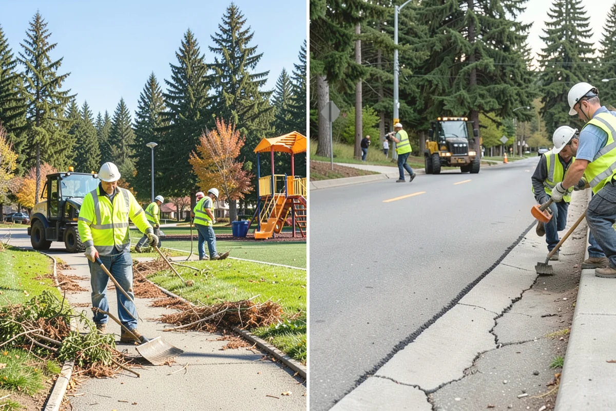 Municipal Plaza Cleaning in Ruston, Pierce County, WA - We assess plaza surfaces and staining and confirm a plan