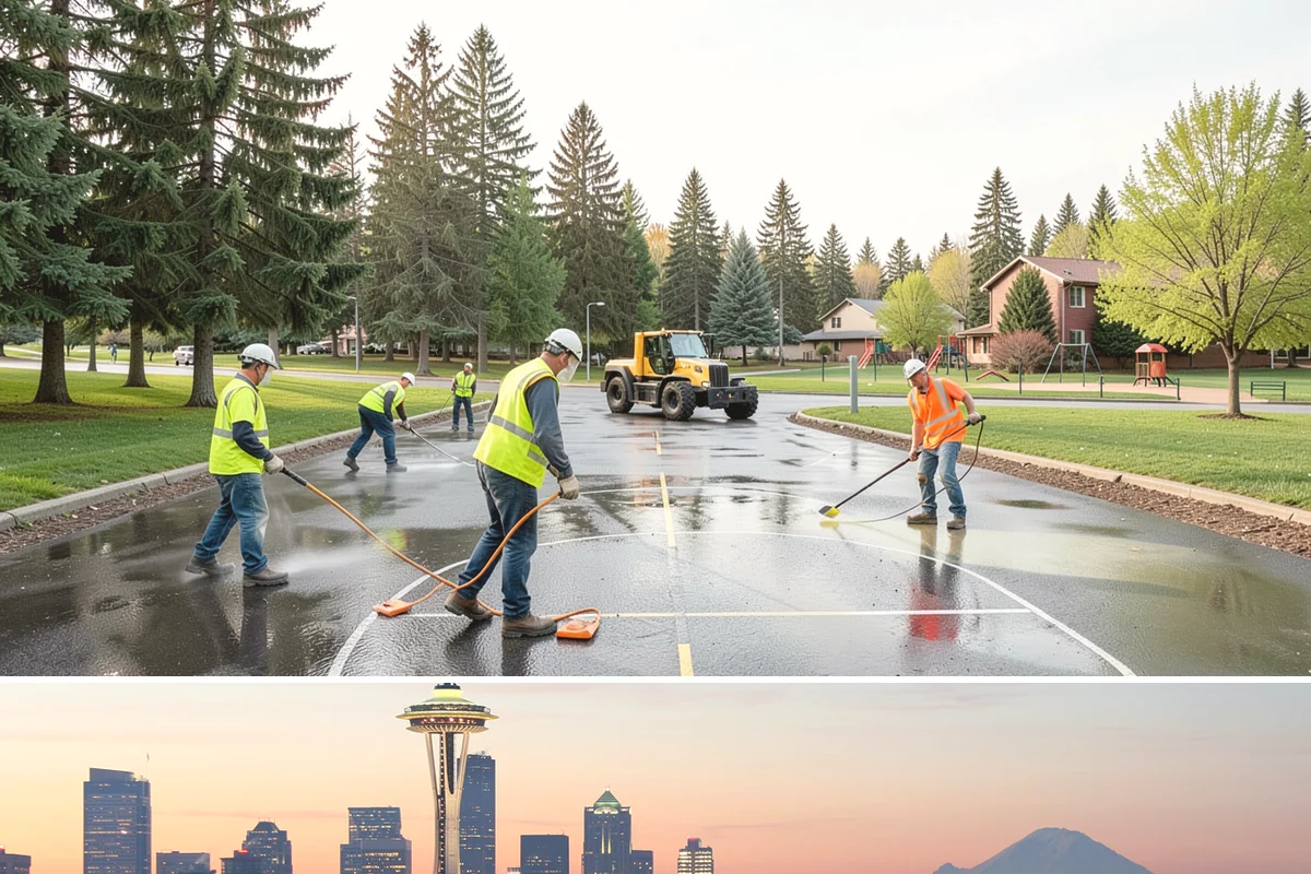 Municipal Plaza Cleaning in Seattle, King County, WA - Plaza cleaning is scheduled in the dry season and timed ahead of major public events to present spaces at their best.