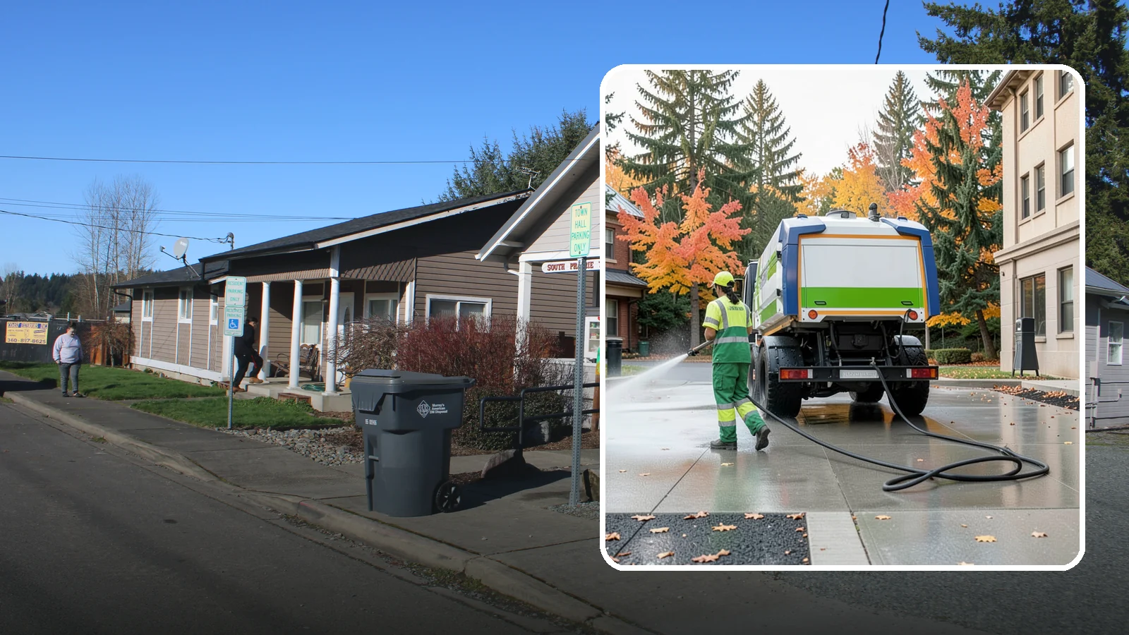 Municipal Plaza Cleaning in South Prairie, Pierce County, WA - We deep clean public plazas, courtyards, and gathering spaces to restore hardscape appearance for Western Washington civic...